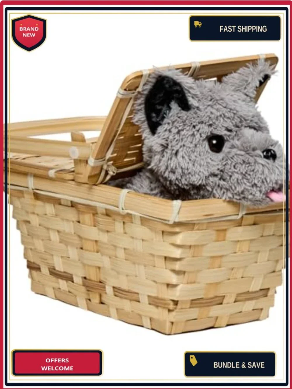 Wizard of Oz Toto in Basket Costume Accessory for Kids Adults